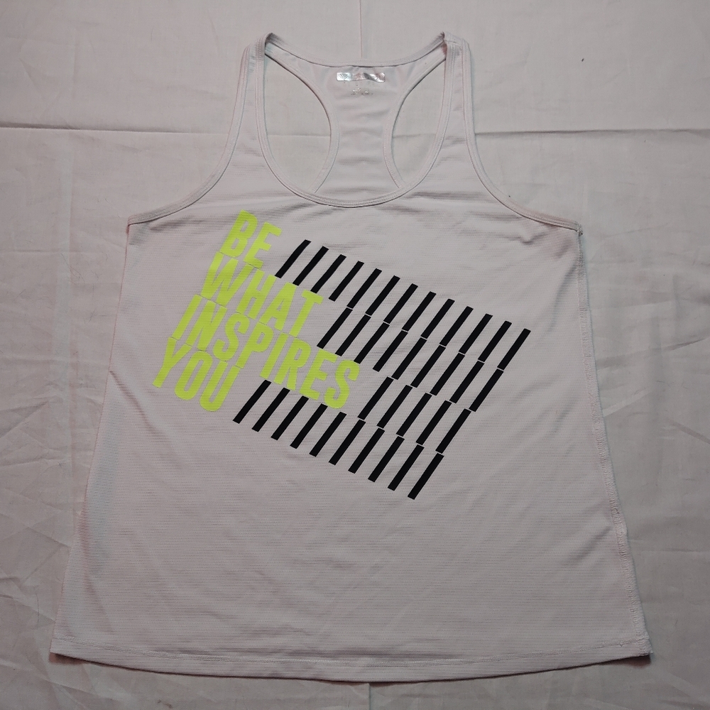 Forever 21 Tank Top Women's Medium White Shirt Round Neck Athletic Racerback Top